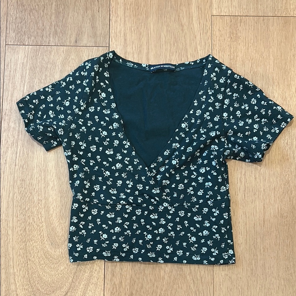 Nasty Gal Green Floral Women's Top